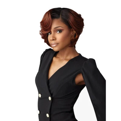 Peluca de encaje Sensationnel de pelo sintético Butta Hd elegante Bob - Unidad Bob 1 Foto 1 de 4