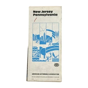 Vintage 1981 AAA Straßenkarte von New Jersey und Pennsylvania Reisen Fahren Highway - Bild 1 von 9