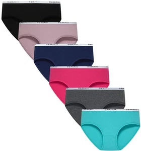 Teen Girls Underwear Cotton Briefs Panties for Teens Pack of 6 Size 12-14Year... - Picture 1 of 4