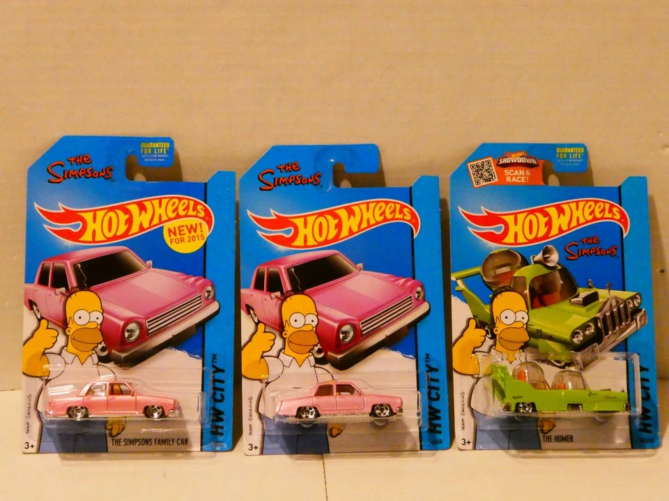 (3) Hot Wheels Los Simpson 2013 THE HOMER HW City THE SIMPSONS FAMILY CAR excelente Foto 1 de 2