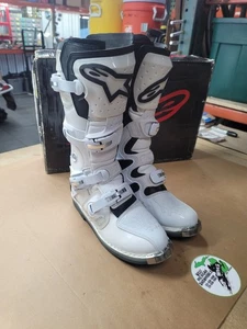 ALPINESTARS BOOT TECH 8 SIZE 10 WHITE 13634 PAIR - Picture 1 of 18