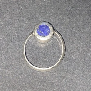 STERLING SILVER 925 Lot Ring B3 Sz 6 Flipping Disc Disk Lapis Lazuli Bali Blue - Picture 1 of 11