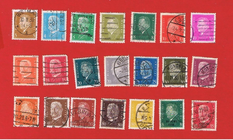 Germany #366-386  VF used  Ebert & Hindenburg  w/2 overprints  Free S/H - Image 1 of 1