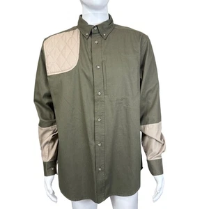 Racks & Reels Mens Quilted Shoulder Utility Shirt Large Olive Beige - Picture 1 of 7