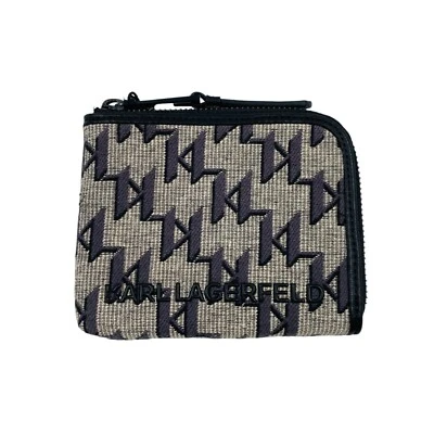 Cartera Karl Lagerfeld Unisex Beige Mezcla Cuero Vaca Cremallera Foto 1 de 4