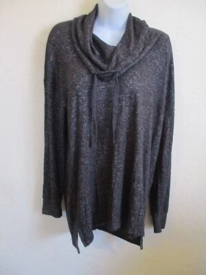 Motherhood Maternity Heather Black Long Sleeve Cowl Neck Tunic Sweater Large - Image 1 of 4