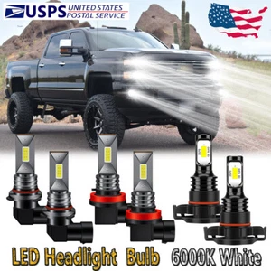 For Chevy Silverado 2500 3500 HD 2007-2020 - 6X LED Headlight Bulbs Fog Light DF - Imagen 1 de 12