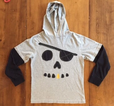 CAMISA DE HALLOWEEN GYMBOREE PARA NIÑOS CON CAPUCHA Mangas Largas Calavera Pirata Adornada 10 Foto 1 de 4