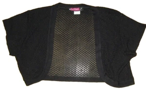 Say What ? Girls XL Black S/S Rayon Open Shrug Sweater Great Preowned CUTE USA - Picture 1 of 4