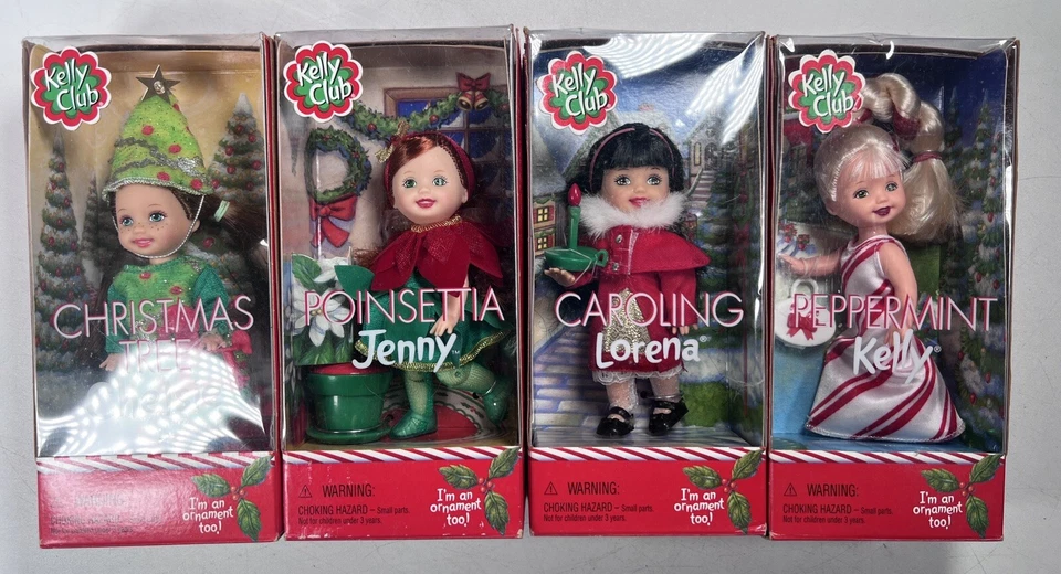 2001 Mattel Barbie Kelly Club Doll Poinsetta Jenny Christmas Ornament B014