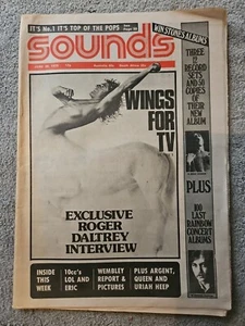 Sounds Music Newspaper June 28th 1975, Roger Daltrey The Who Cover - Imagen 1 de 5