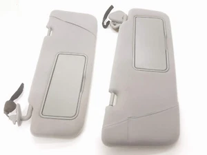 2002-05 Kia Sedona OEM Sun Visor Set Mirror Light Pair (2) Slider / Pockets Gray - Picture 1 of 4