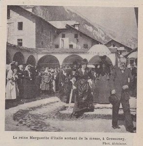 1898 -- ITALIEN KÖNIGIN GÄNSEBLÜMCHEN VERLÄSST DIE MESSE IN GRESSONEY 3H976 - Bild 1 von 1