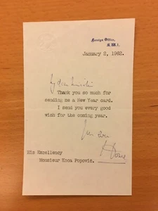 Lettera autografa di Alec Douglas-Home - Imagen 1 de 1