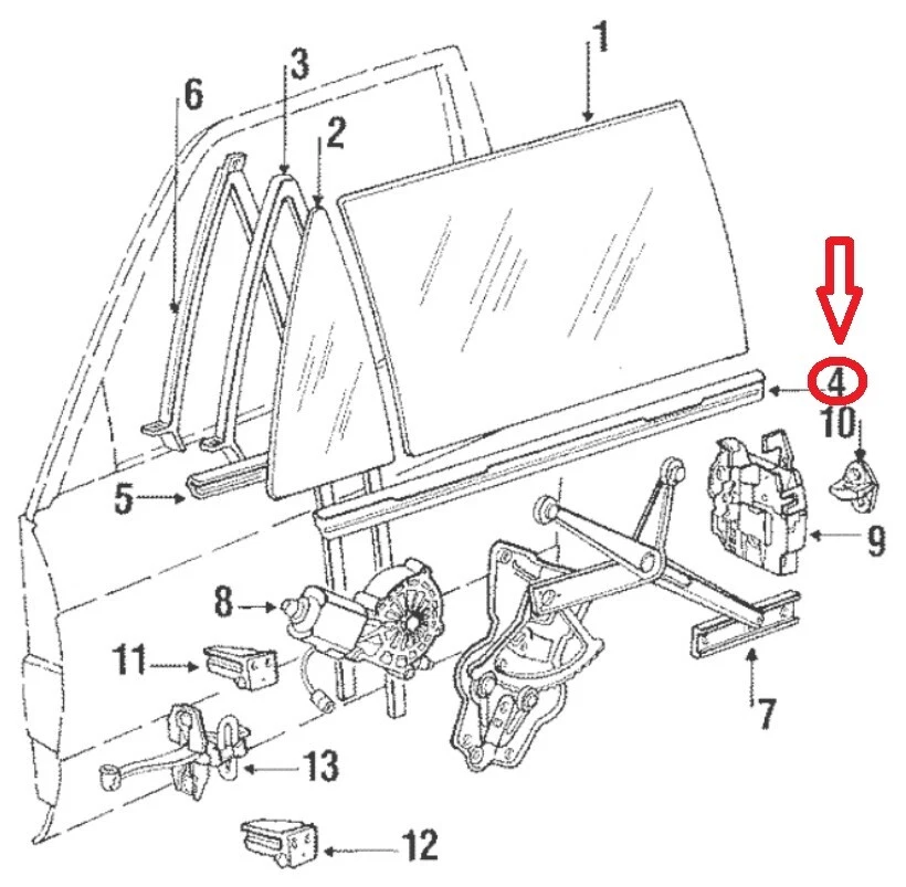 Genuine OEM Driver Left Door Seal For BMW 318i 325i 51361933751 - Image 1 of 1