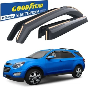 Sun Rain Visors Wind Rain Guards for 2010-2017 Chevy Equinox in-channel - Picture 1 of 8