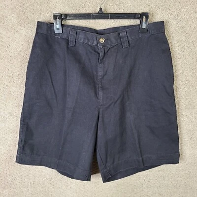 Haggar Shorts Mens 34 Black Chino Classic Fit Flat Front Essential Cotton NEW - Image 1 of 4