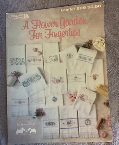 A Flower Garden For Fingertips,1990 Leisure Arts Leaflet 989,Fraser,Cross Stitch - Picture 1 of 1