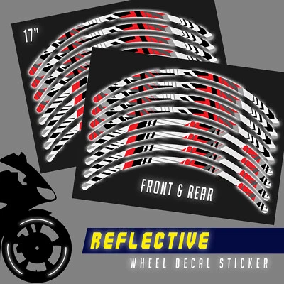 Adesivo de aro reflexivo vermelho SH25 17 POLEGADAS para Suzuki SV1000 S 03 04 05 06 07 - Imagem 1 de 4