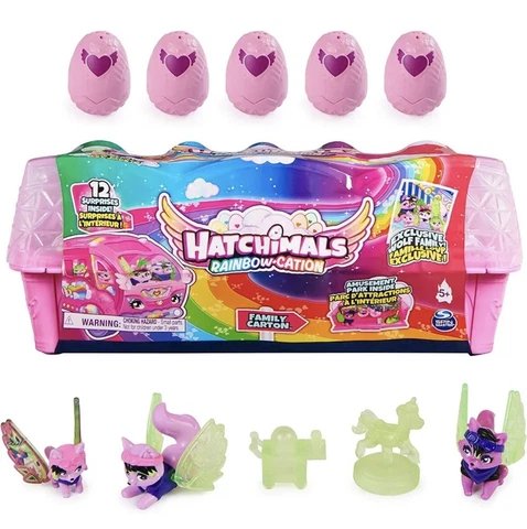 NEW Hatchimals CollEGGtibles Rainbow-cation Wolf Family Carton with 12 Surprises Cover