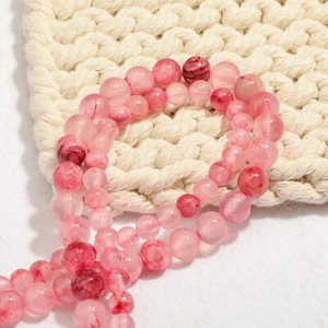 8 mm Rosa Afghanische Jade Runde Perlen Zum Selbermachen Schmuckherstellung - Bild 1 von 3