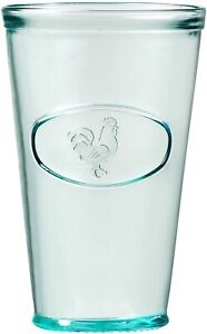 Amici Home Recycled Glassware, Rooster Italian Hiball Drinking Glass 16 oz Clear