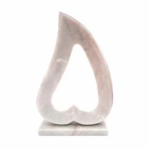 Table Sculpture Heart In White Marble Marble Heart Sculpture H. 40Cm - Picture 1 of 2
