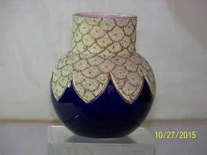 Antique c19th Century Thomas Forestor & Sons Majolica Cobalt Blue Vase - Picture 1 of 11