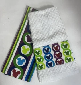 DISNEY PARKS Kitchen Towel Set of 2 Mickey Mouse Color Fusion Vibrant Royal NEW - Picture 1 of 8