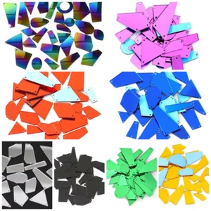 50 pezzi Strass Flatback Cristallo Acrilico Cucito Forme Miste Specchio Personalizzato - Foto 1 di 16
