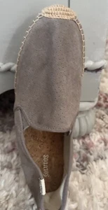 Soludos Women's Size 8.5  Gray Leather Upper Suede Slip-On Espadrille Shoes - Picture 1 of 5