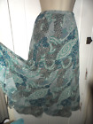 Ladies size 12 Teal Blue Floral Lined Sparkly Glitter Skirt + Top  Elastic Waist