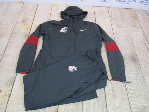 TEAM ISSUE Nike WSU Washington State Cougars Grey Track Suit Jacket Pants L/XL Cover