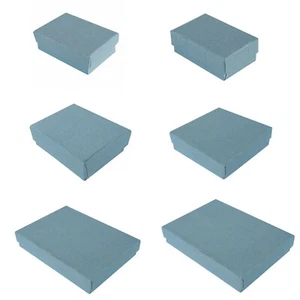Premium Blue Cotton Filled Gift Boxes Jewelry Cardboard Box Lots of 100~200~500 - Picture 1 of 29