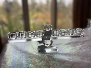 Kristall Chanukka Menora Deko Ständer Tahari 12”L 4” H Neu mit Etikett Chanukka - Bild 1 von 6