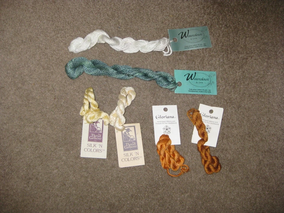 6x Needlepoint/EmbroideryTHREAD GATHERER+GLORIANA+Watercolours Caron - Image 1 of 1