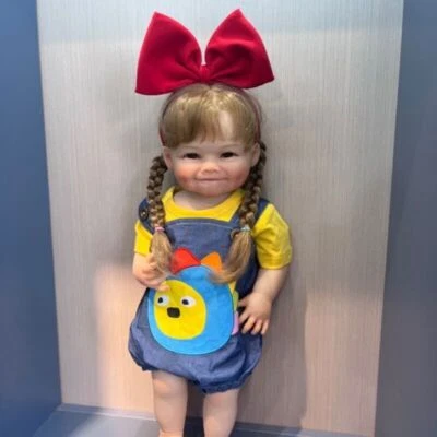 22inch Reborn Baby Dolls Full Vinyl Toddler Smile Mädchenpuppe Standing Legs - Bild 1 von 3