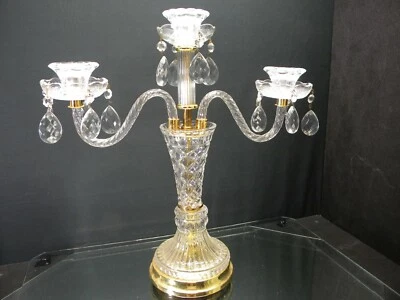 Candelabro de tres velas de cristal corte vintage  Foto 1 de 4