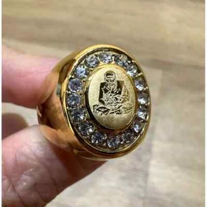 Ring LP Tuad Gems Gold Micron Talisman Thai Buddha Amulet size 10 - Picture 1 of 7