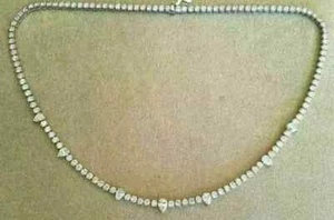 Tennis Choker Necklace 10CT Round Cut Lab Created Diamond 14k Wh Gold Plated 18" - Picture 1 of 4