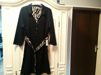 Zwei Seitig zu tragendes Kleid schwarz u.leo Gr 44 - Bild 1 von 4