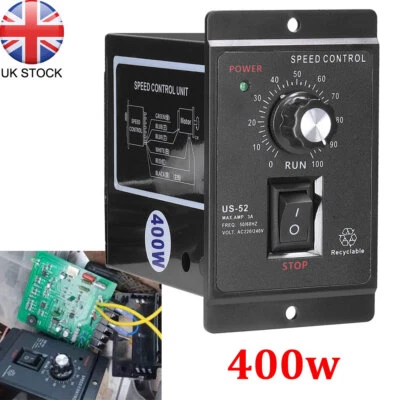 AC 220V 50/60Hz AC Motor Speed Controller Electric Controller Forward & Backward - Image 1 of 4