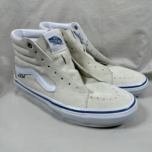 VANS Scarpe Van's Skate Sk8 hi uomo 8 5 tela grezza classica bianca skateboard alto