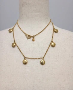 J Crew Gold Tone Multi Locket Necklace 34" Rolo Chain - Picture 1 of 9