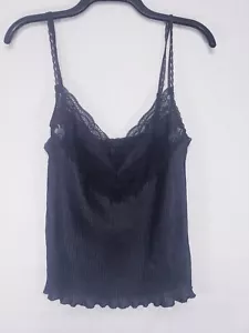 Vintage Women's Warners Sleep Top Size 32 Black Lace Accents - Picture 1 of 6