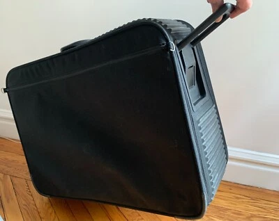 1990s Vintage Mandarina Duck Tank Luggage Soft Suitcase Black Made In Italy - Image 1 of 4