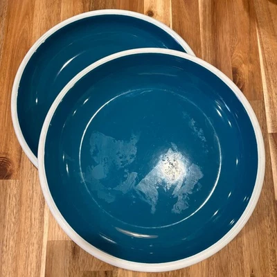 Bornn Contemporary Artisanal Enamelware Metal Plates 9.5" Teal Turkish - Image 1 of 4