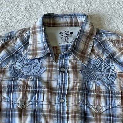 Guess Mens Embroidered Western Shirt | Pearl Snaps  - Image 1 of 4