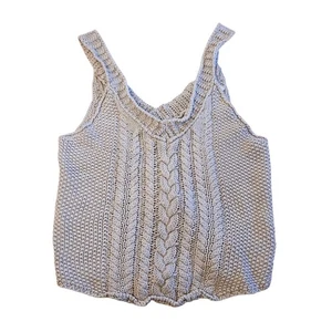 We The Free Knit Tank Top Sleeveless V-Neck Cable Knit Casual Top Size M - Picture 1 of 3