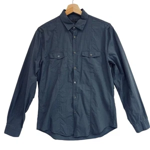 John Varvatos Button Up Shirt Men's Small Slim Fit Blue Long Sleeve Epaulettes - Picture 1 of 6